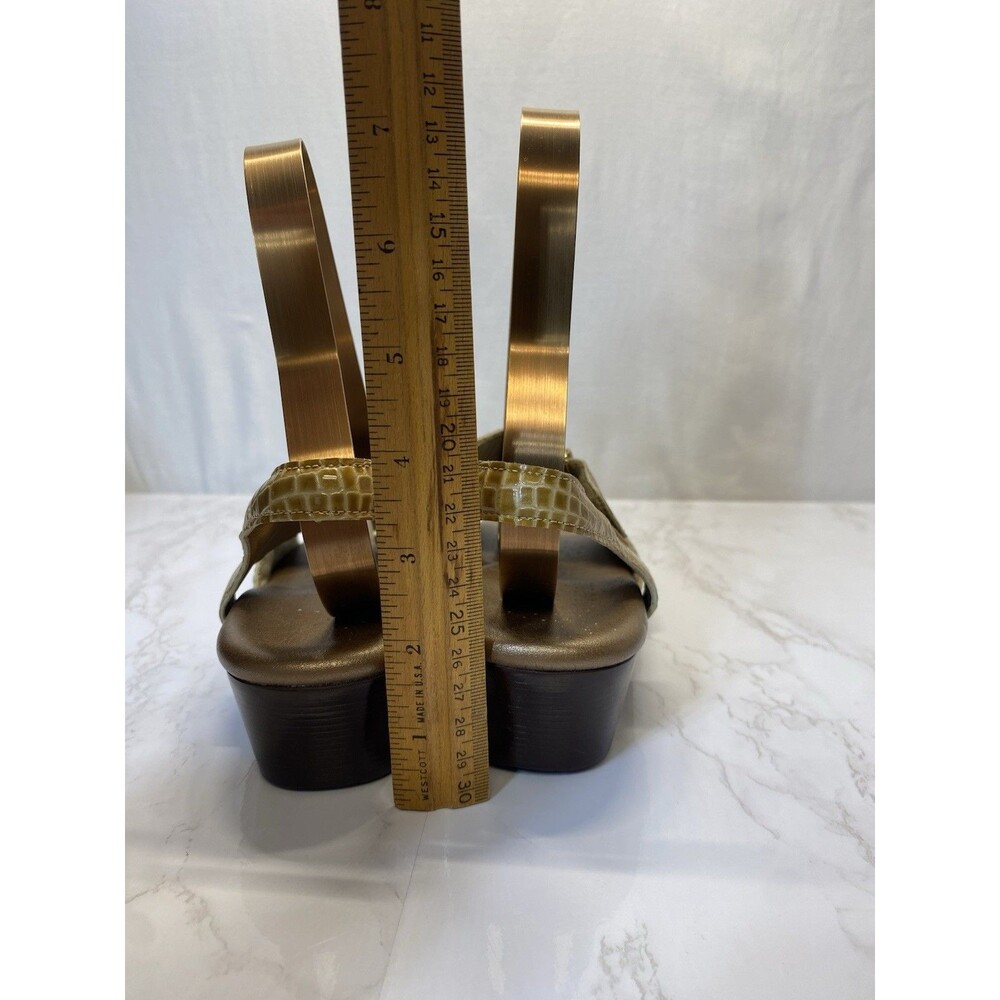 SAS Tripad Comfort Croc Embossed Sandals Women’s Size 8M Beige Gold Tan Shoes - Picture 4 of 8